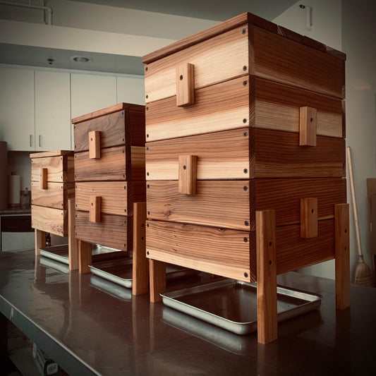 Handmade Redwood Worm Bin • Made in the USA. Larger 4 & 5 tray, Bins available upon request