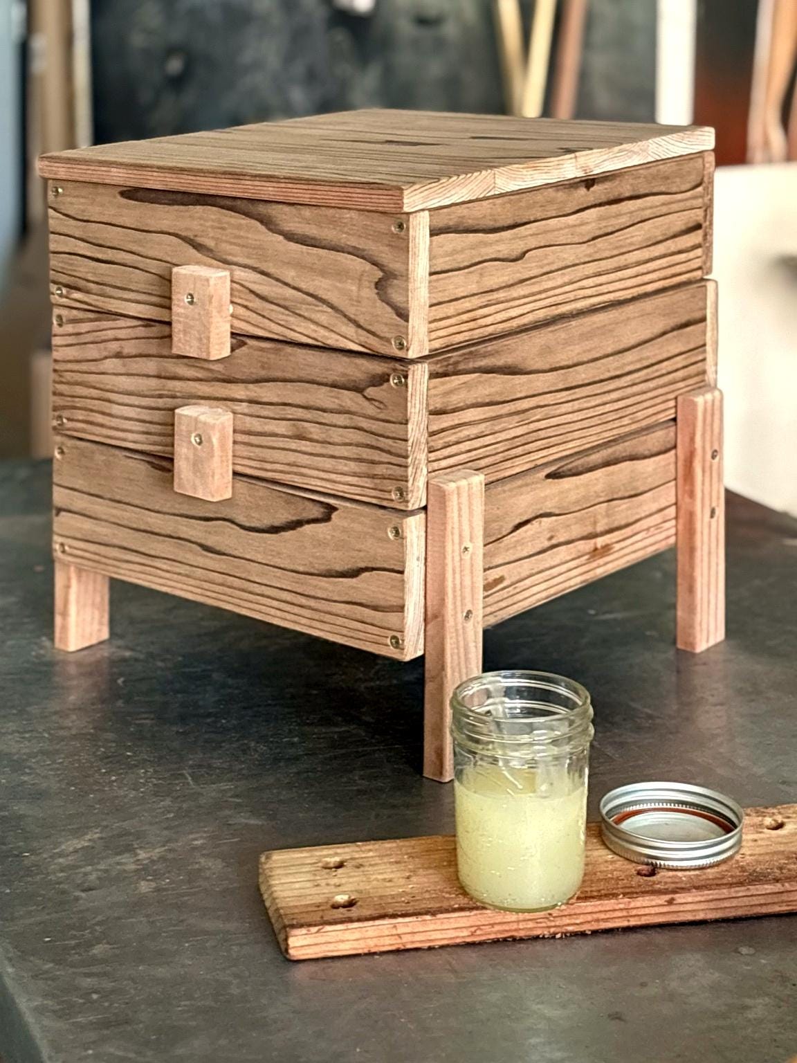 Handmade Redwood Worm Compost Bin: USA-Made Vermiculture System
