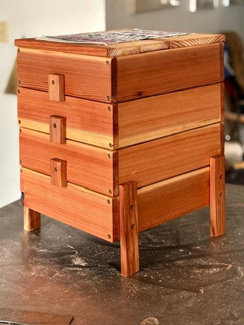 Handmade Redwood Worm Compost Bin: USA-Made Vermiculture System